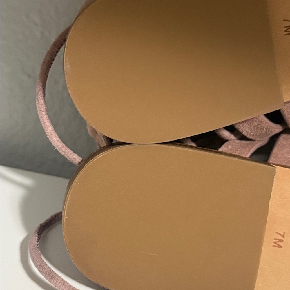 *NEW* Rebecca Minkoff Dusty Mauve Suede Strappy Sandals Size 7 - Picture 8 of 9